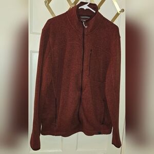 L.L. Bean Men's Zip-Up Sweater in Deep Rust